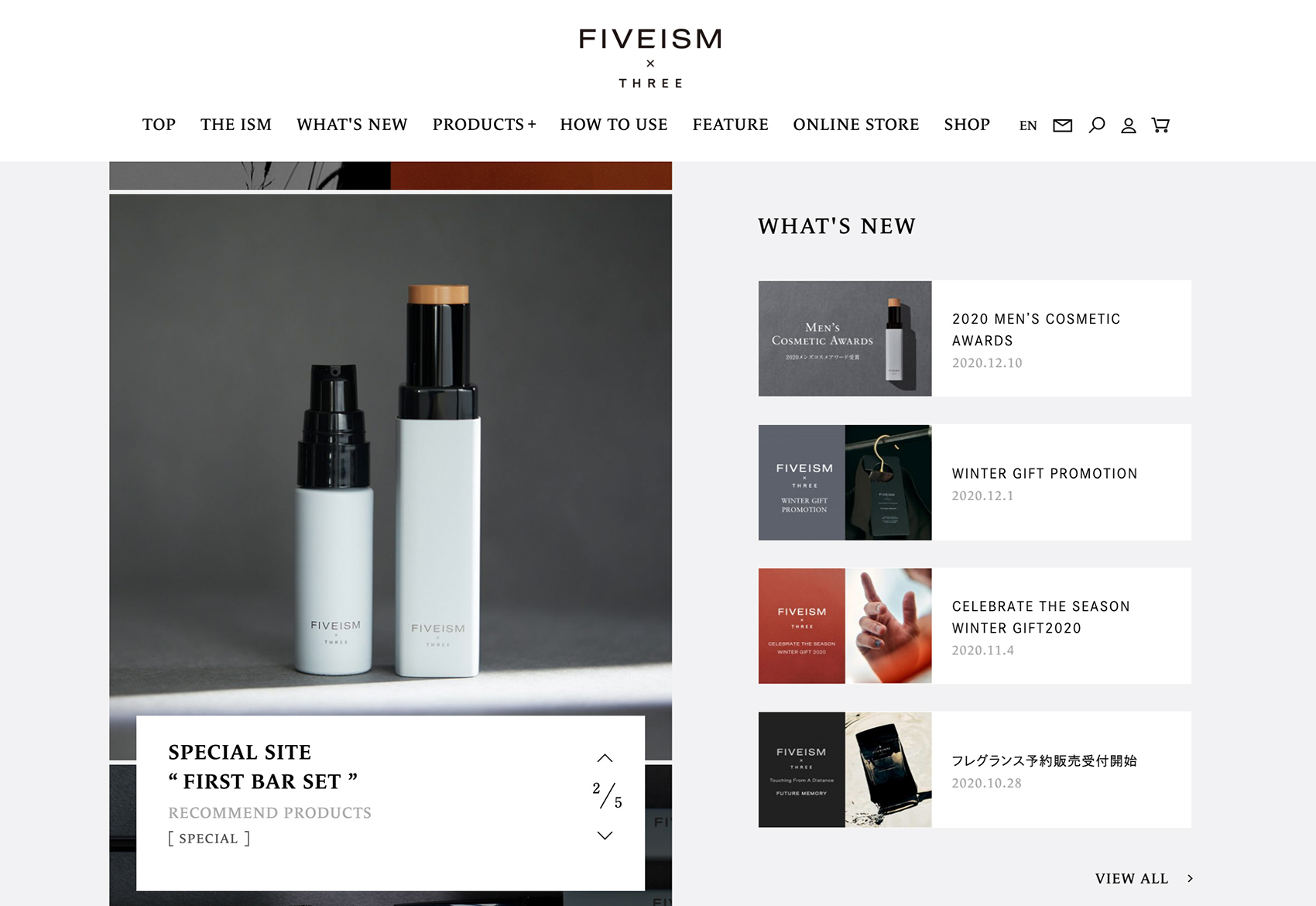 FIVEISM × THREE  Brand Site